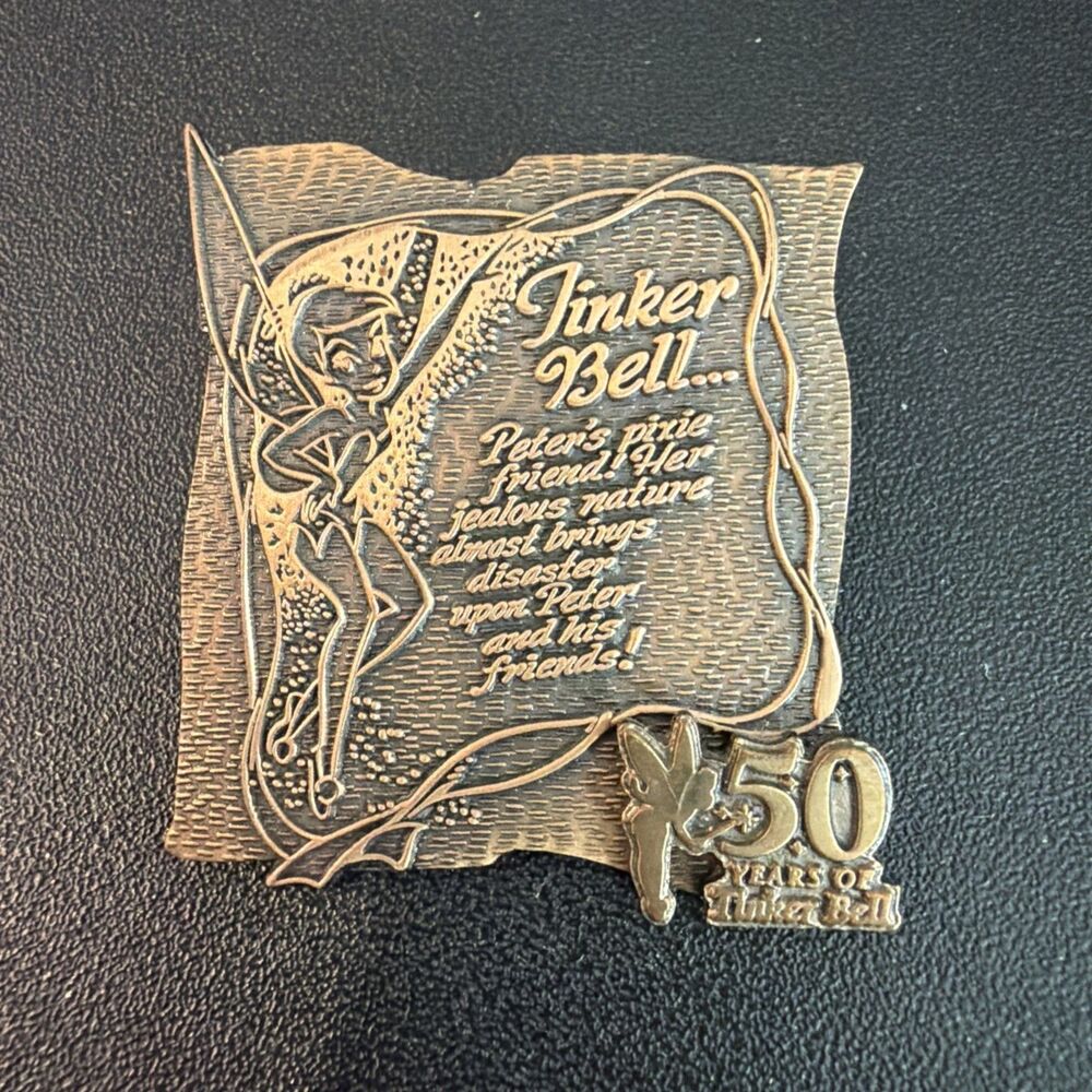 2003 Disney 50 Years Of Tinker Bell Pin #1/12 JAN POTM LE 5000 Bronze Quote